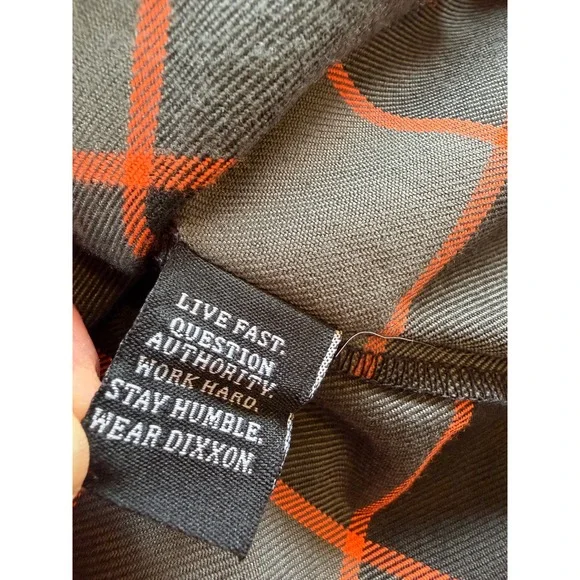 Dixxon Flannel Heritage Shirt Mens 2X Black Orange Plaid XXL D-Tech Long Sleeve - Picture 9 of 12